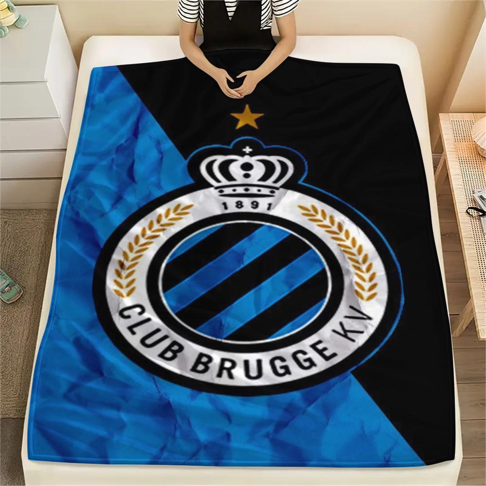 1 Pezzo Coperta in Flanella con Stampa Club Brugge K V, Alta Qualità Comoda per Tutte le Stagioni, Decorazione per la Casa, Calore e Comfort, Perfetta per Regali di Natale