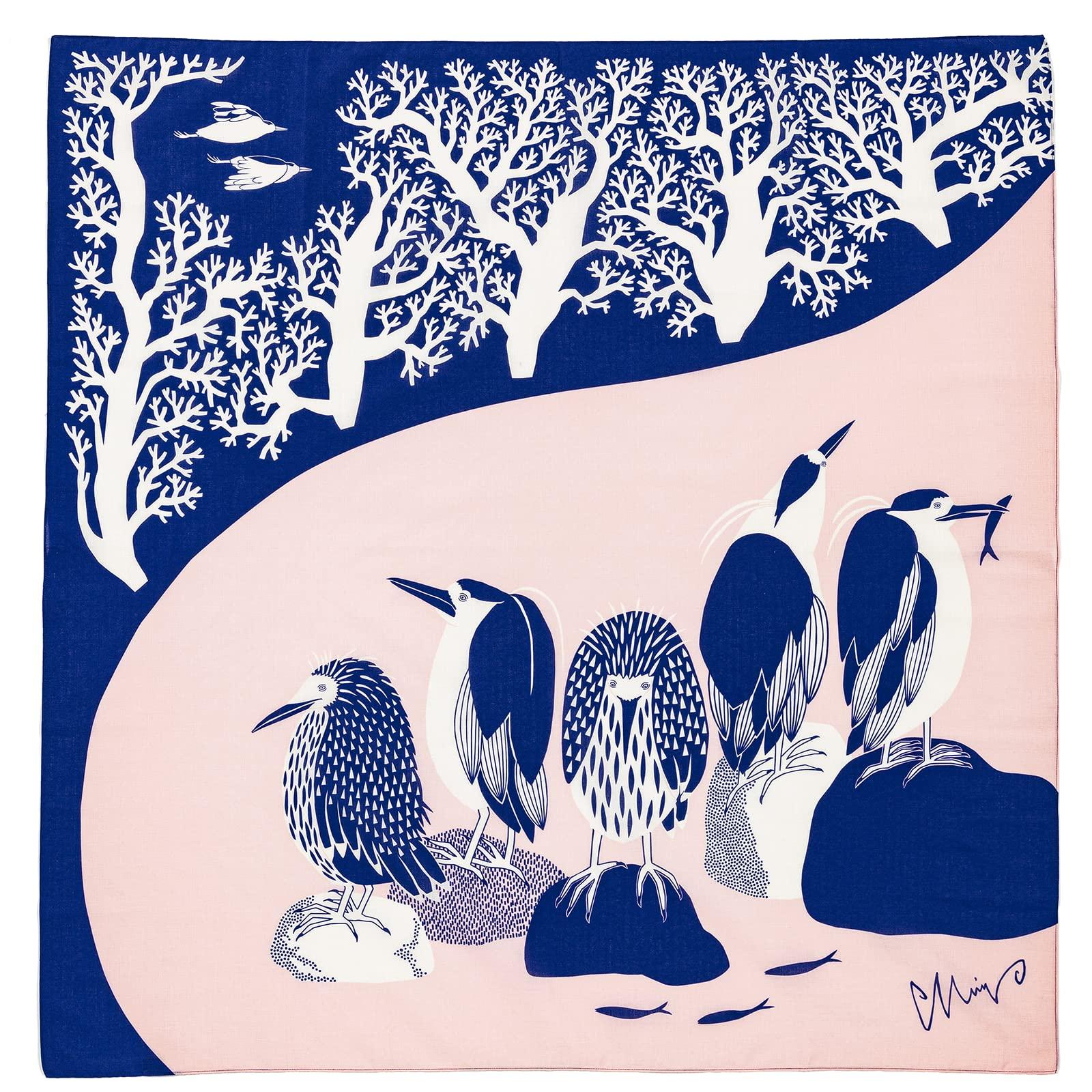 

Кусунокібаші Монорі Фурошікі Нічні чаплі на річці Зроблено в Японії [moritaMiW] (Обгорткова тканина) - [M-68384-00-5]