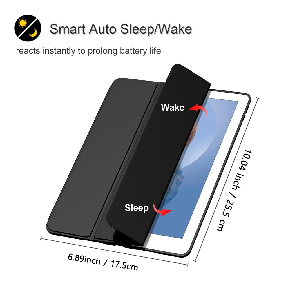 עבור iPad 10.2 2019 2020 2021 דור 7, 8, 9 כיסוי חכם מגנטי עם פליפ לגב לאייפד 7, 8, 9 עם גב סיליקון רך