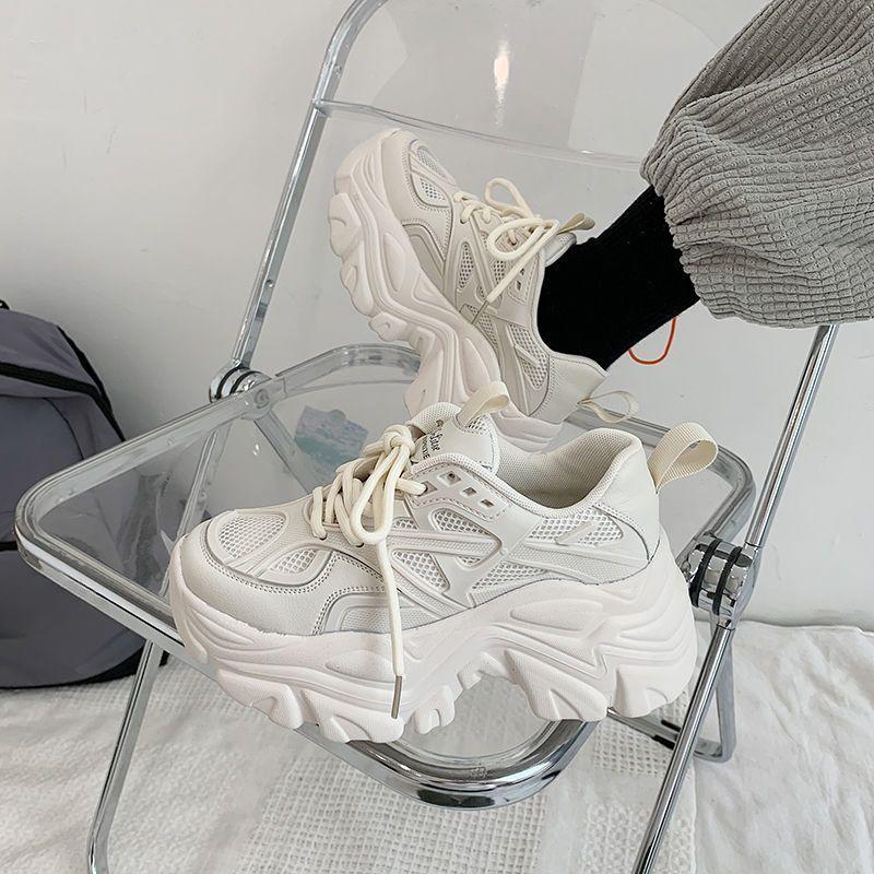 

Dad Shoes Жіночі весняно-осінні чорні туфлі на платформі Жіночі кросівки Нове весняне повсякденне взуття 40