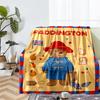 Paddington Bear Theme Printed Blanket - Perfect for Couch, Bed, Travel & Outdoor Use | Machine Washable, Cozy & Durable.