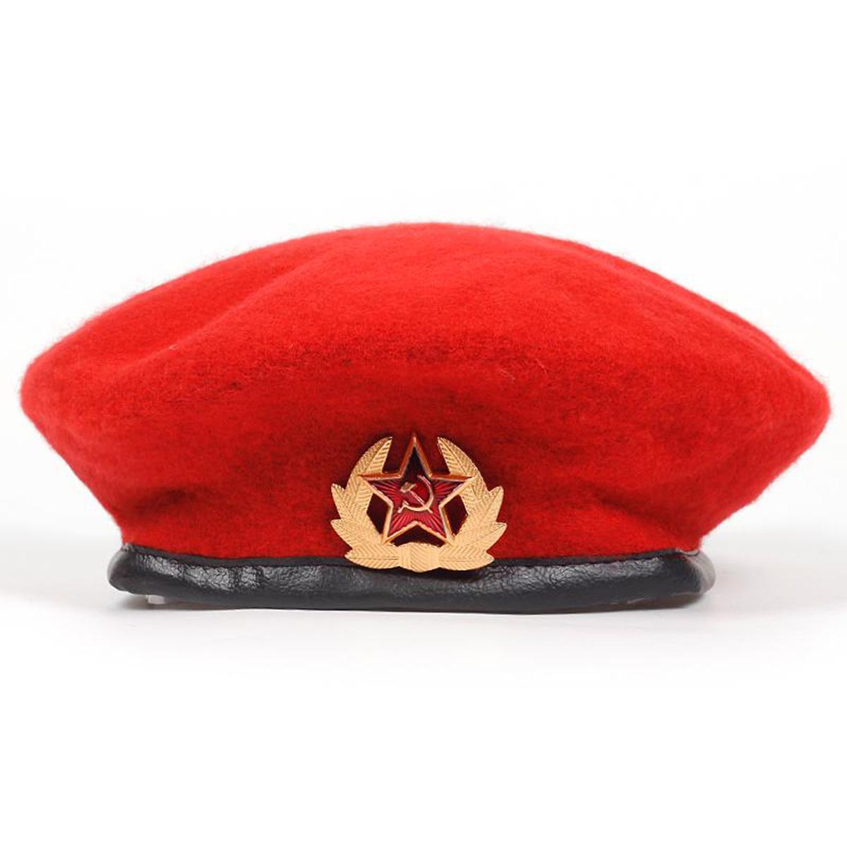 

Унисекс Пятиконечная звезда Брошь Индивидуальный берет Мужчины Женщины Художники шляпы Осень Зима Теплые береты Плоские кепки красный