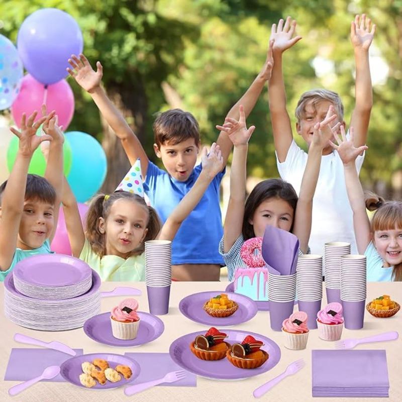 Disposable Party Tableware Set Paper Plates Cups Party Supplies Disposable Dinnerware Set for New Year Valentine Birthday