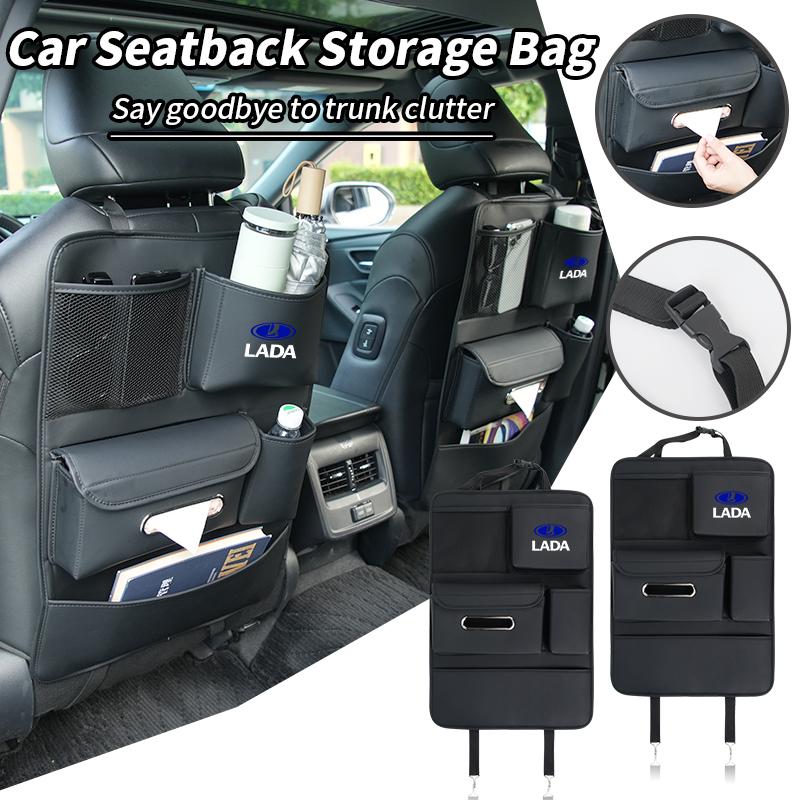 Car Seatback Organizer Anti-Kick Pad Trunk Storage Bag Accessories For Lada Priora Sedan Sport Kalina Granta Vesta Niva Largus V