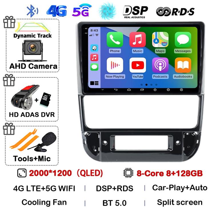 Android 14 Carplay Auto 4G+WIFI Car Radio For Peugeot 406 1995-2005 Multimedia Stereo Video Player GPS Navigation Audio QLED DSP