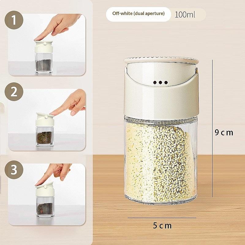 Kitchen Double Diameter Glass Salt Bottle Sealed Seasoning Shaker Cumin Pepper Jar Seasoning Box Salt and Pepper Vinajeras