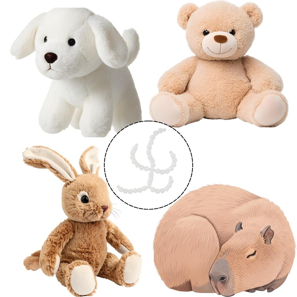 Lulubelle Jouet Squelette Peluche Ensemble de 3, Parties de Squelette, Poupée Squelette en Peluche, 20cm