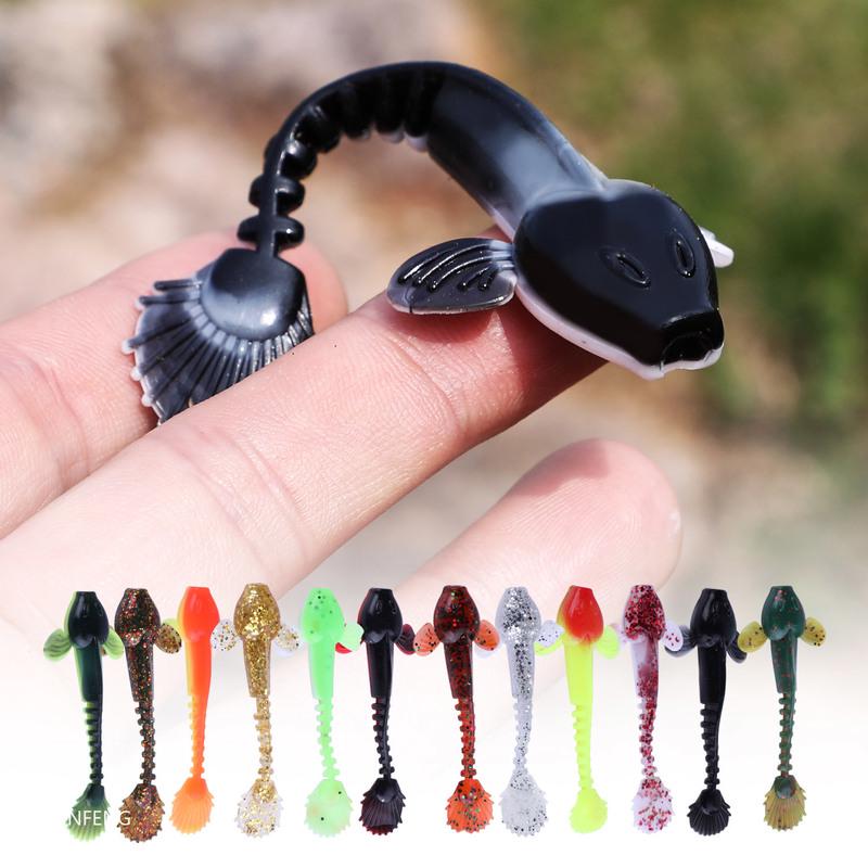 Esca Morbida da Pesca 10 Pezzi/Lotto 9cm PVC Artificiale Andrias Davidianus Soft Baits Verme Esca