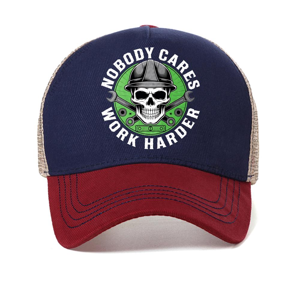 

Nobody Cares Work Harder baseball cap casual Streetwear Harajuku Stylish Unisex caps summer mesh breathable Trucker hats Adjustable красный