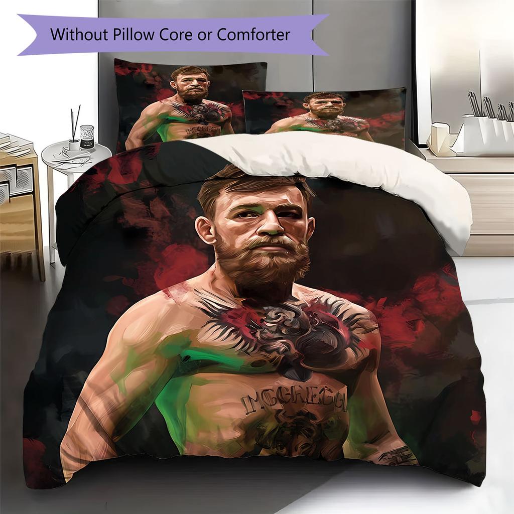 connor mcgregor Pattern Bedding Quilt Set Quilt Cover Pillowcase Home Decoration Birthday Gift (1 * duvet cover + 2 * pillowcase, without core)