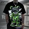 T-shirt da uomo Hip Hop con motivo Orso Stampa 3D Abbigliamento da uomo Estate Nuova Streetwear T-shirt Unisex Oversize Harajuku Abbigliamento da uomo