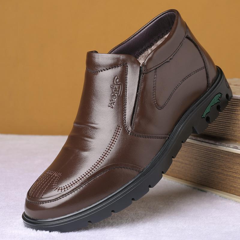 

Мужская зимняя обувь, высококачественные кожаные ботинки, плюшевые теплые ботильоны на шнуровке, дизайнерская роскошная мужская повседневная обувь Botas De Hombre 38