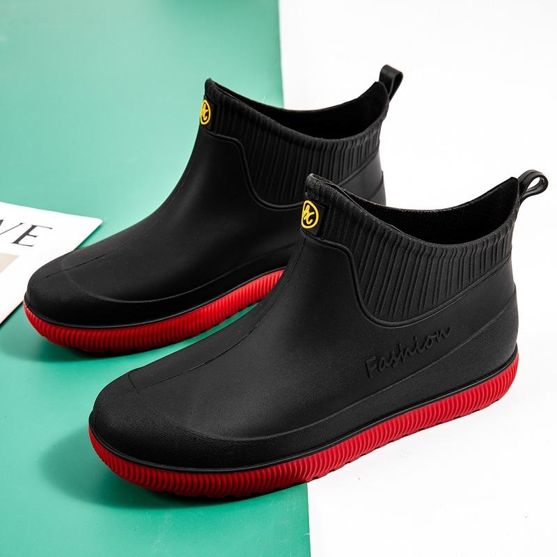 Herren Kurzer Schaft Regenstiefel, Wasserdichte Regenstiefel, Gummischuhe, Küchenwasserschuhe, Überschuhe