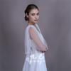 Detachable Glitter Tulle Puff Short Sleeve Cuffs, Mixed Size Pearl Beaded Sheer Arm Covers for Wedding Bridal Evening Dress