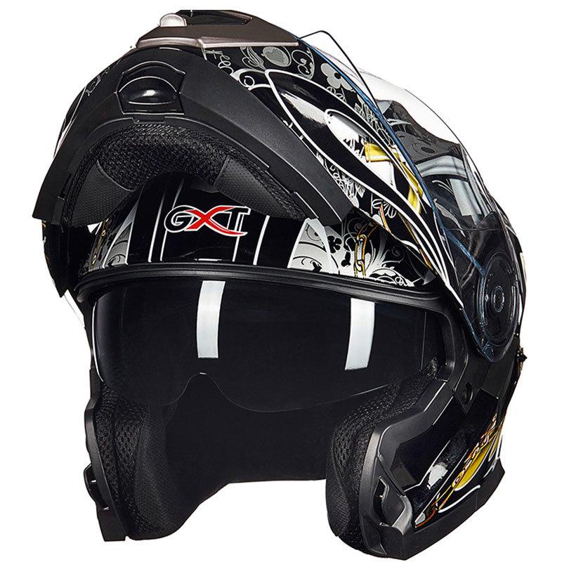 GXT Men's Motorcycle Full Coverage Flip-Up Helmet with Double Lens - DOT Approved