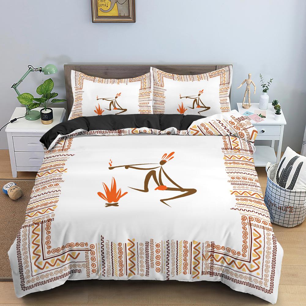 African Tribal Down Comforter Set Bedding Set 3-piece Coverlet Set
