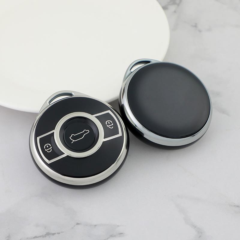 

Mercedes-Benz SMART Elf 1 Car Key Cover - TPU Silver Edge Protective Shell for 22 Models.