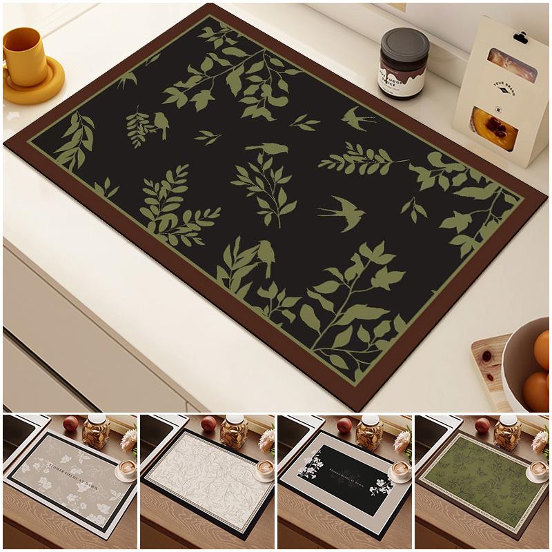 Kitchen Absorbent Draining Mat Super Absorbent Coffee Dish Large Drying Mat Quick Dry Bathroom Drain Pad Kitchen Faucet Placemat