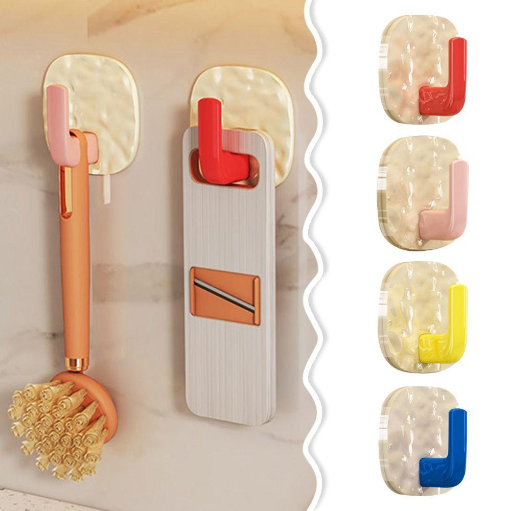 

4Pcs Glacier Pattern Wall Hooks Waterproof Bathroom Hook Dopamine Towel Holder Home Accessories жовтий