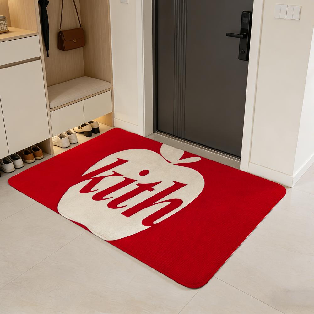 Fashion K-kith Floor Mat Flannel Door Mat Non-Slip Absorbent Washable Indoor Home Rug 40x60cm