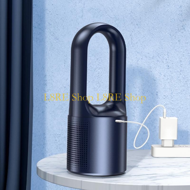 L8RE Household Desk Fans Bladeless Electric Fan USB Rechargeable 2000mAh Silent Portable Air Cooling Fan 6-speed Adjustable
