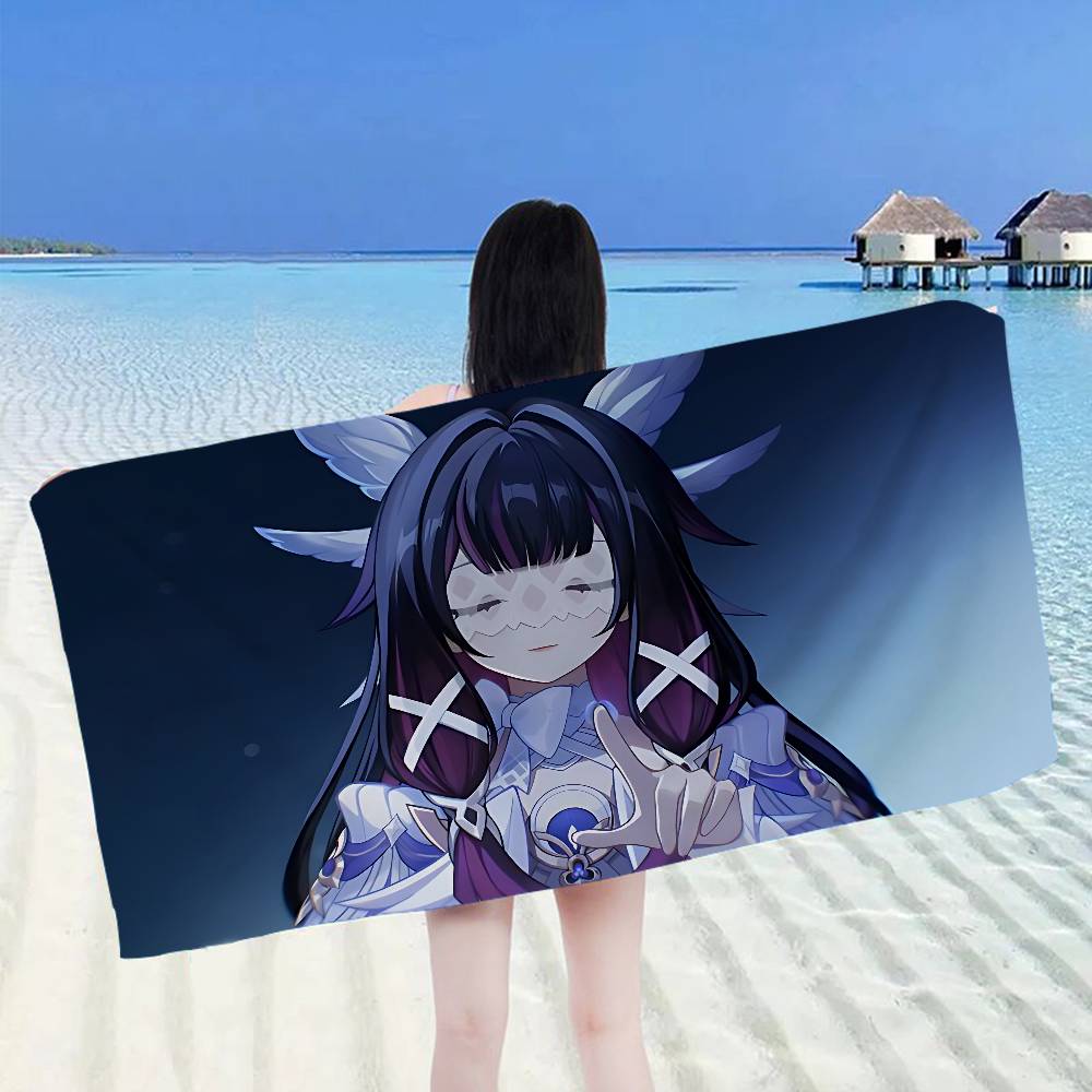 Genshin Impact Columbina Big Microfiber Beach Towels Quick Dry Towel Sand Beach Towels Pool Towel for Travel Swim Pool Yoga