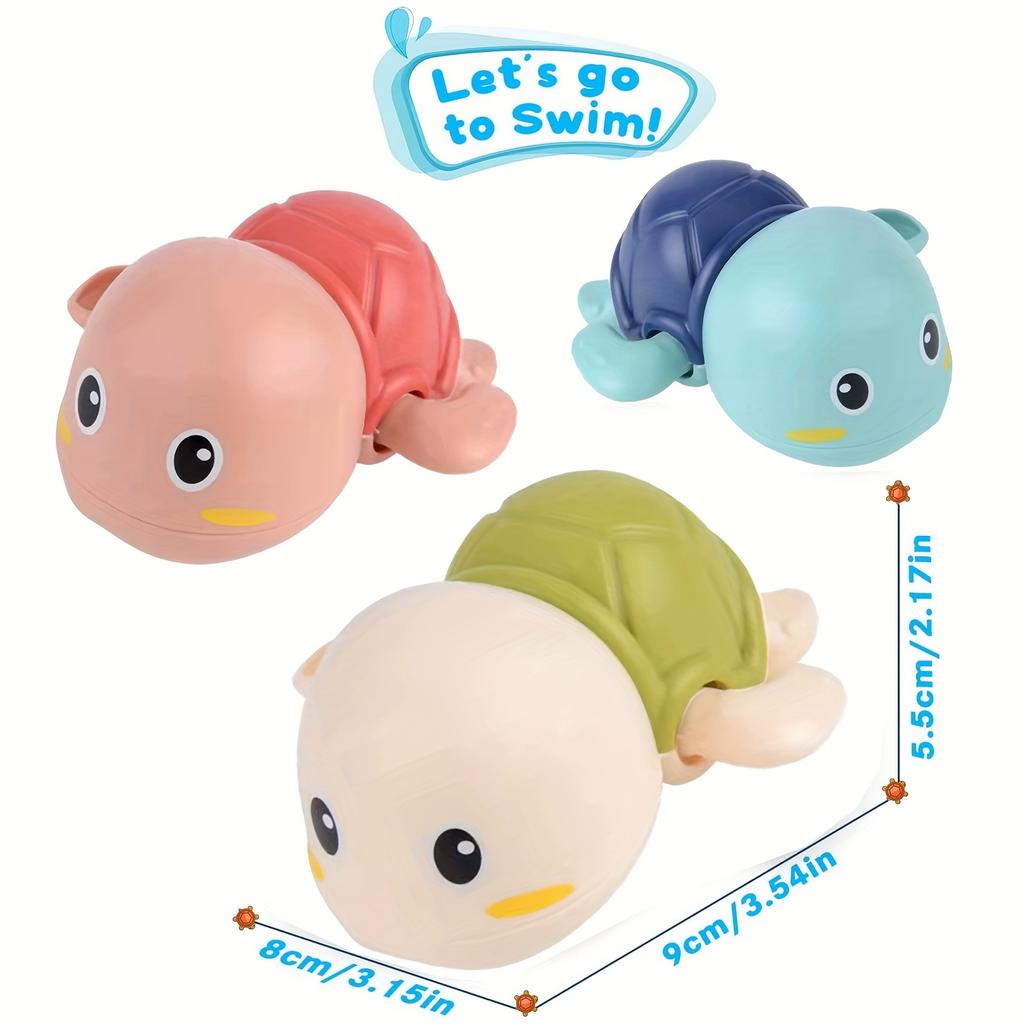 3Pack Bath Toys Floating Turtle Bath Toys with Red, Blue,Green Turtles  Safe Non Toxic Baby Bathtub,Pool Swim Learning Toys for Toddlers 1-3 Years Old