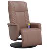 VidaXL Recliner Massage Chair Footrest Brown Faux Leather 356514