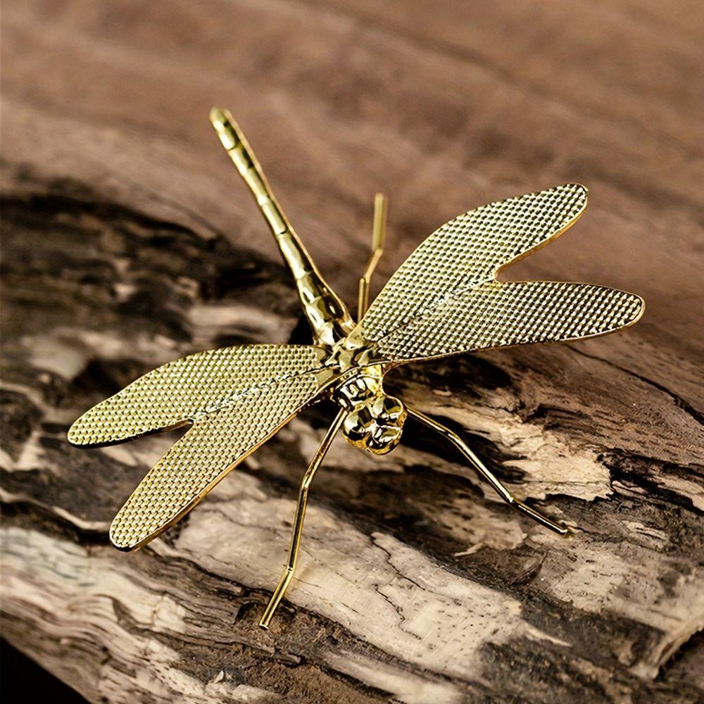 Small Simulation Dragonfly Metal Dragonfly Cup Cover Multipurpose Tea Pet  Tea Ceremony