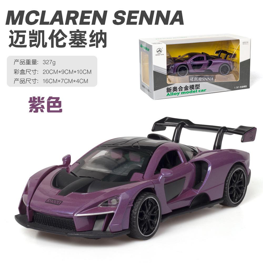 1:32 Senna Supercar Car Model Metal Diecasts & Toy Vehicles Simulation Sound Light Collection Toys For Children Gift