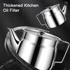 Stainless Steel Oil Filter Container with Fine Mesh 1500/2000ml Heat-Resistant Kitchen Oil Jug for Frying Lard Grease Storage Rust-Proof