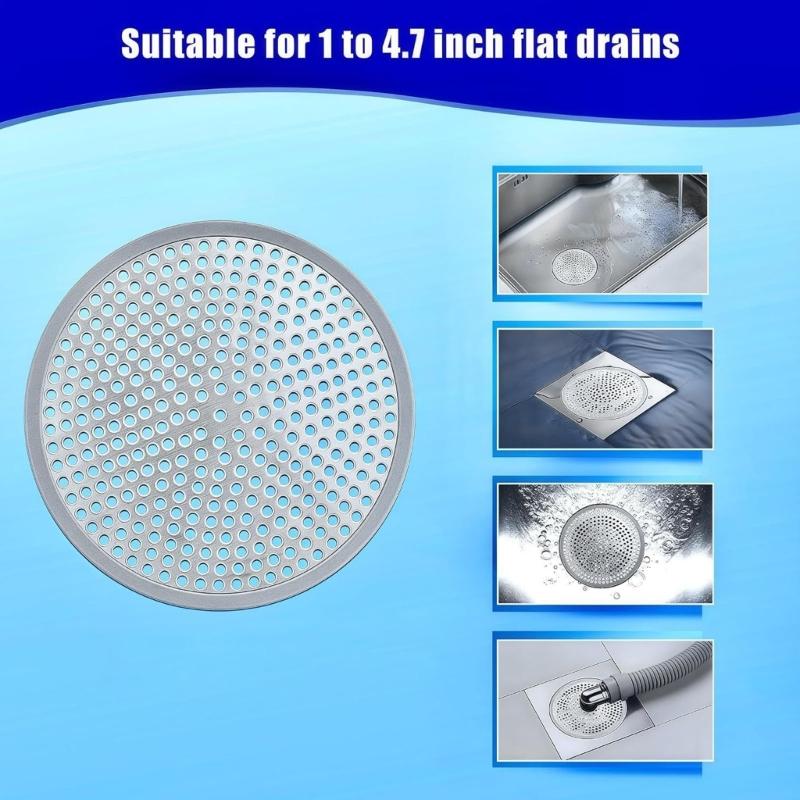 Pack of 2 Hair Catcher Drain Cover 5inch rustless Construction Sink Catches Standard Fit for Sink Tub Shower Applications