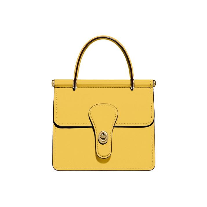 

Coach Willis Candy Color Top Handle Leather Shoulder Crossbody Bag Small Women handbags Yellow 89225-B4PUA Basic Set (Bag+Dust Bag)
