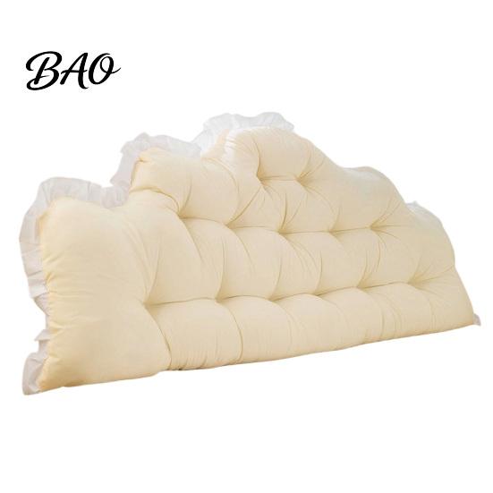 Cuscino di supporto per schienale, testiera con bordo a balze, cuscino da dormitorio, forma a corona, cuscino a cuneo comodo per letto, decorazione camera da letto universitaria, supporto per la lettura
