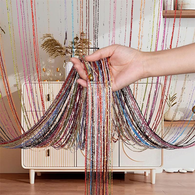 Door String Curtain Doorway Beads Curtains,Hanging Room Divider Beaded Decor Fringe Panel Closet Window Doors Sequin Sheer Tassel