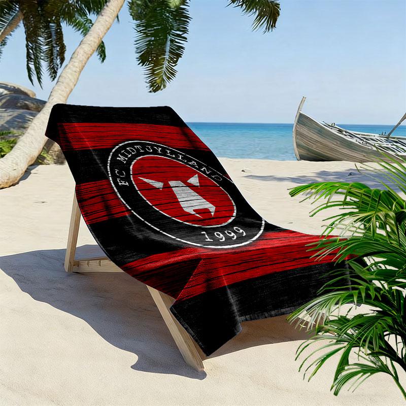 FC Midtjylland logo Print Beach Towel, Large Soft Quick Dry Towel for Beach Camping Swimming
