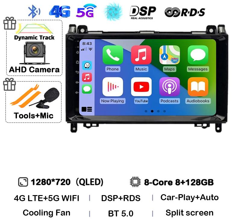 Android 14 Car Radio For Mercedes Benz B200 Sprinter W906 W639 AB Class W169 W245 Viano Vito Multimedia GPS Stereo Video Player