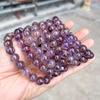 Jingde Natural Purple Phantom Crystal Bracelet - Unisex Purple Titanium Beaded Best Friend Gift
