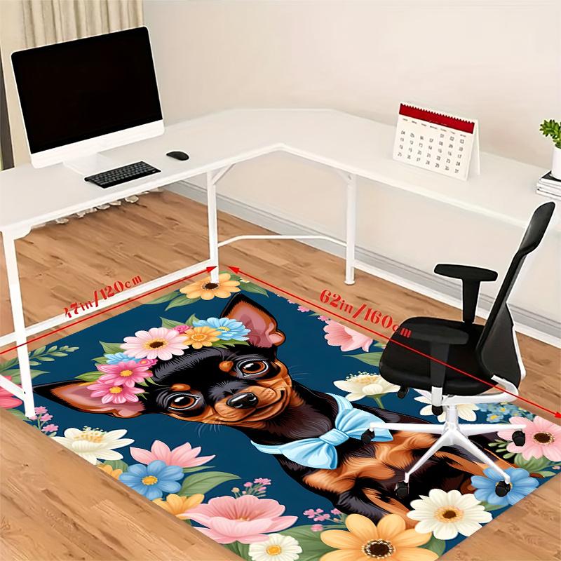 Crystal Velvet Puppy Printed Area Rug Carpet for Bedroom, Living Room, Home Office Decor, Rugs Mat, Fashion Mat Rug for Bedside A52