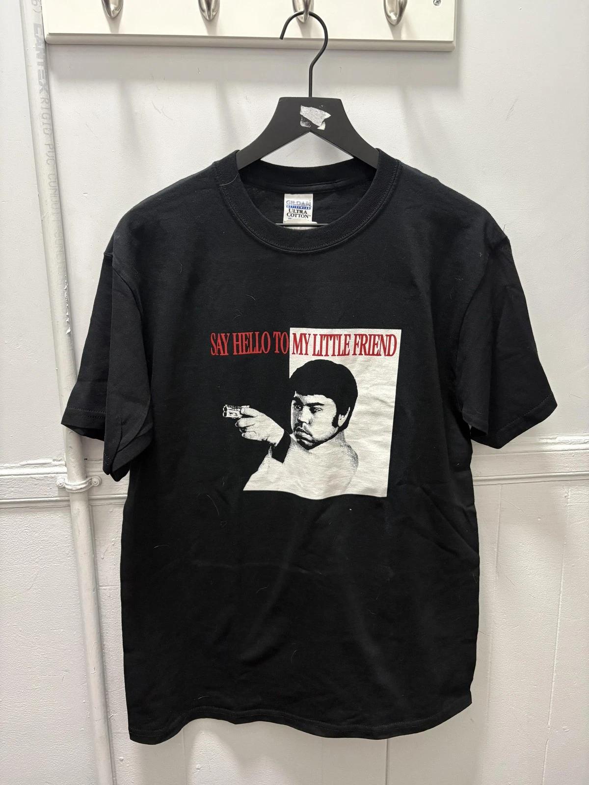 Say Hello To My Little Friend Shirt Mens Medium Black Gildan Funny Novelty Tee M