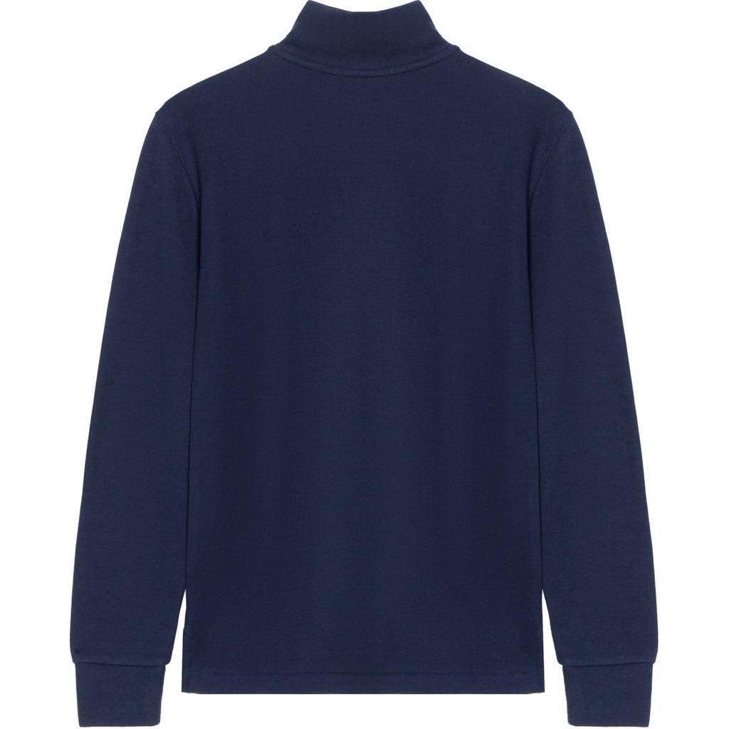 Polo Ralph Lauren Chlapecká jednobarevná mikina s vyšívaným logem na poloviční zip s dlouhým rukávem Dětská mikina Námořnická modrá 323886908-001
