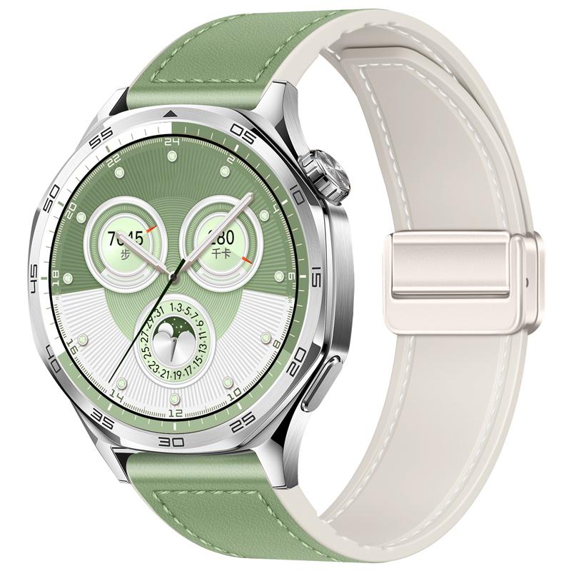 22mm 20mm Skórzany+Silikonowy Pasek do Huawei Watch GT6/GT5/Pro GT4 3 Pro 46mm Sportowa Opaska na Nadgarstek dla Samsung Galaxy Watch 7 6 5 Pasek