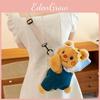 Bear Butter Denim Overalls Plush Backpack Cute Teddy Bear Going Out Bag Shoulder