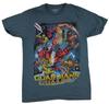 Guardians of the Galaxy Adult New T-Shirt - Colorful Comic Style Battling Pic