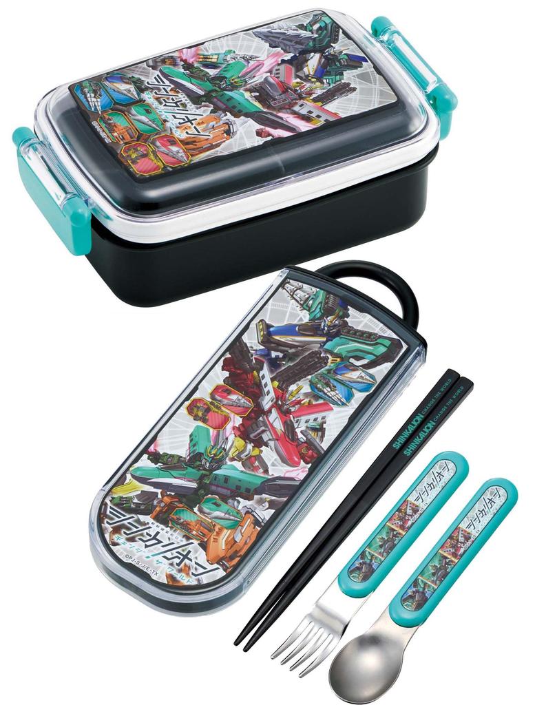 Skater Bento Trio and Made in Shinkalion TACC2AG Kids' Set, Chopsticks, Spoon, Fork, Kids' Cutlery, Antibacterial, Easy-Open Slide-Open, Japan, World,