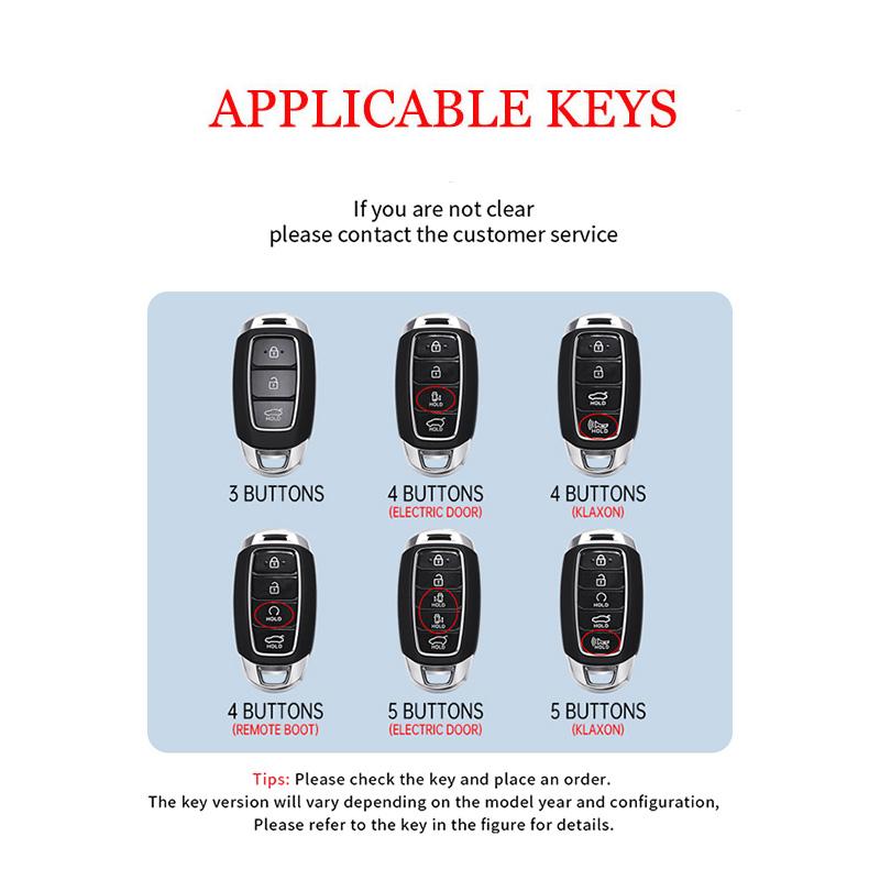 3/4/5 Buttons Car Key Case Cover Keychain for Hyundai I30 Ix35 KONA Encino Solaris Azera Grandeur Ig Accent Santa Fe Palisade
