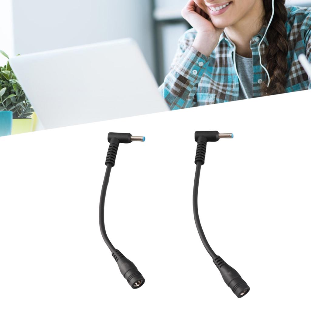 2pcs Power Adapter Cable Small Mouth Line 5.5x2.1mm Female To 4.5x3.0mm Male for HP Laptop