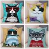 Bedroom Cute Funny Cartoon Coffee Cat Pillowcase Decoration Pet Animal Pillowcase Cushion Cover Sofa Home Car