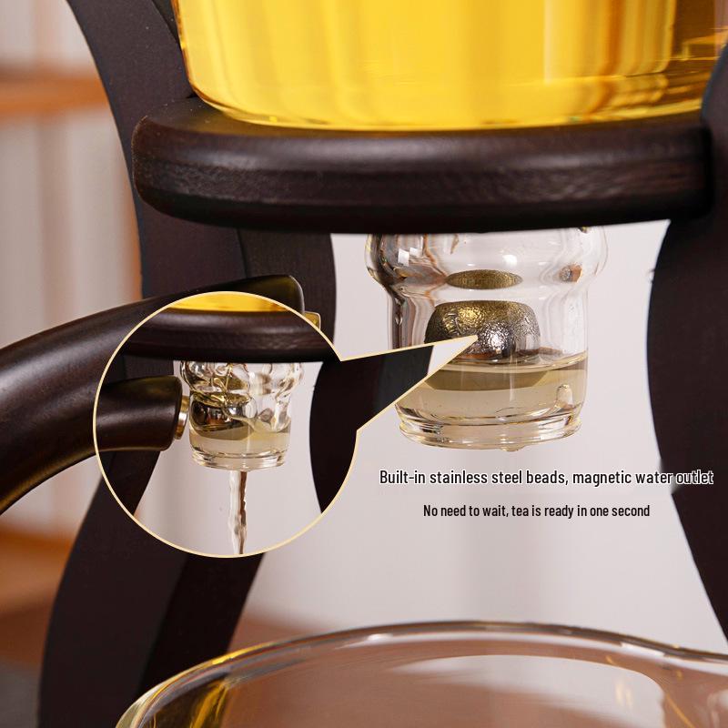 Heat-Resistant Glass Kung Fu Tea Set with Teacup, Teapot & Gaiwan - Automatic Household Set