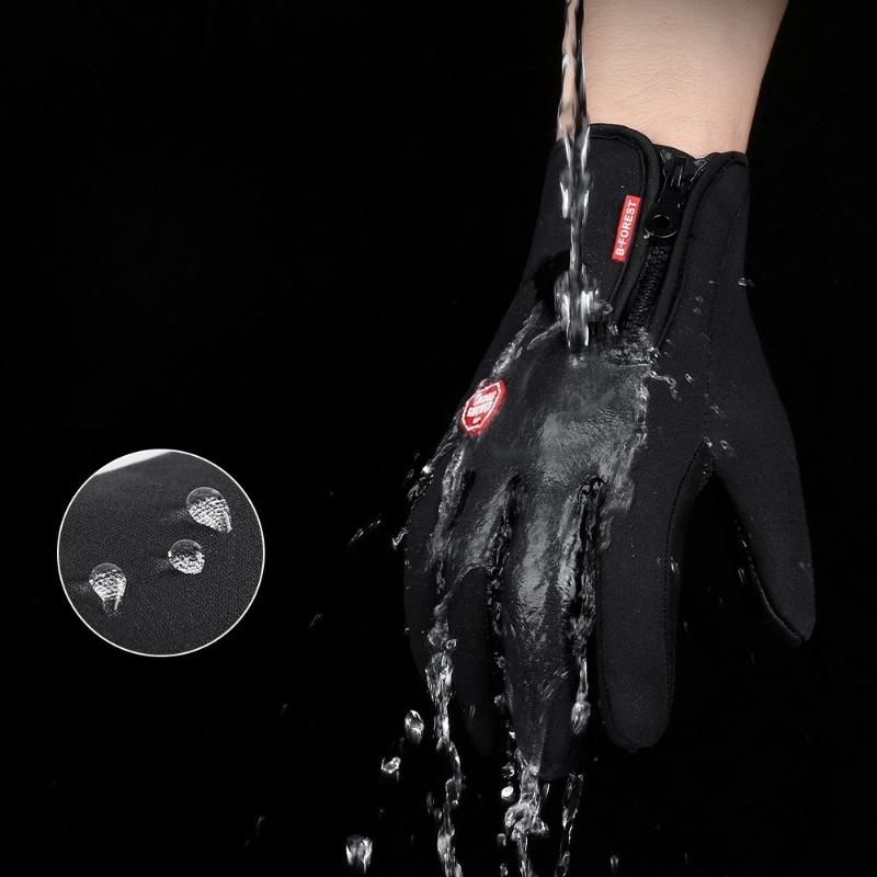 Outdoor autumn and winter sports men's and women's velvet touch screen windproof and cold warm ski riding gloves